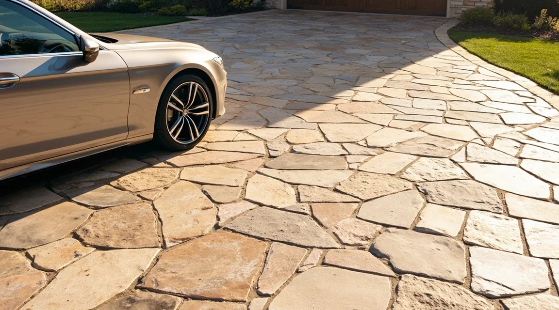 Kamienny dywan na podjazd: nośność, grubość i podłoże — czy wytrzyma samochód i skręcanie kół