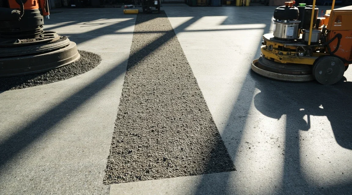 Przygotowanie betonu pod posadzkę żywiczną: szlifowanie, śrutowanie, frezowanie – co i kiedy stosować