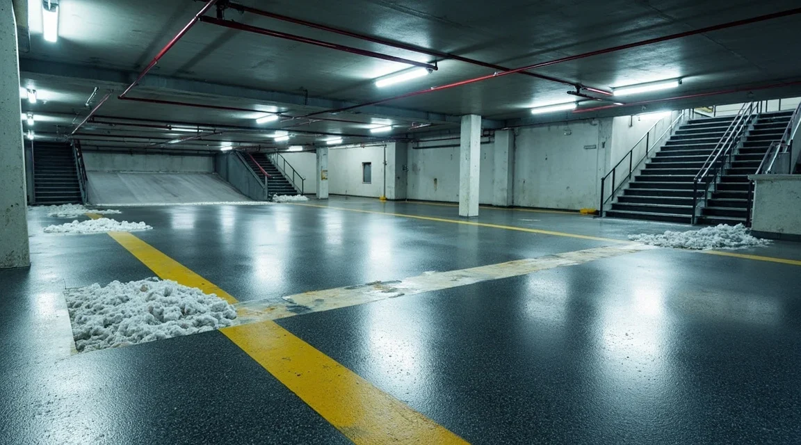 Posadzka do parkingu podziemnego i rampy: jakie systemy żywiczne wytrzymują ruch kołowy i sól odladzającą